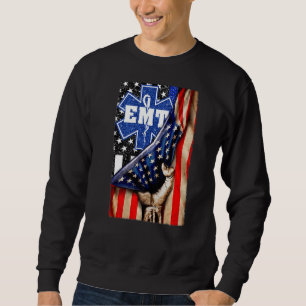 EMT Paramedic First Jesus Responder American Flag Sweatshirt