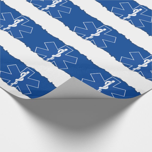 EMT Paramedic Symbol Custom Wrapping Paper (Corner)