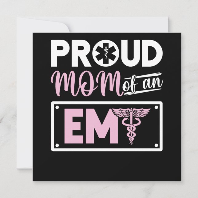 Emt Proud Mum Of An Emt Invitation (Front)