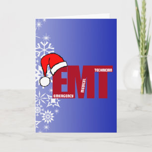 EMT SANTA - CHRISTMAS EMERGENCY MEDICAL TECHNICIAN HOLIDAY CARD