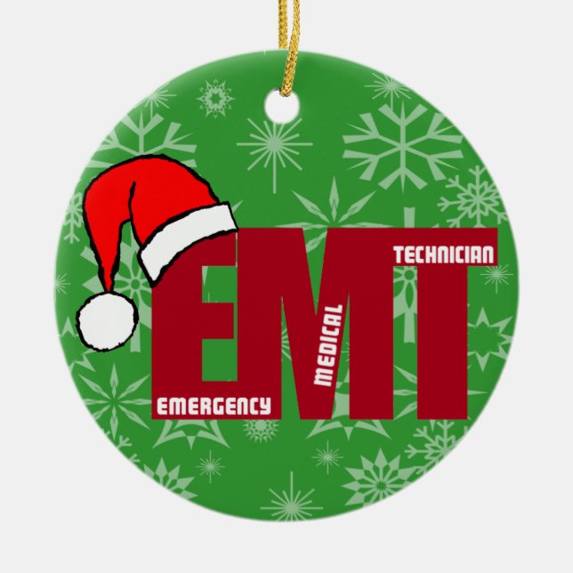 EMT SANTA CHRISTMAS ORNAMENT EMERGENCY MED TECH (Front)