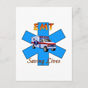 EMT Saving Lives Postcard