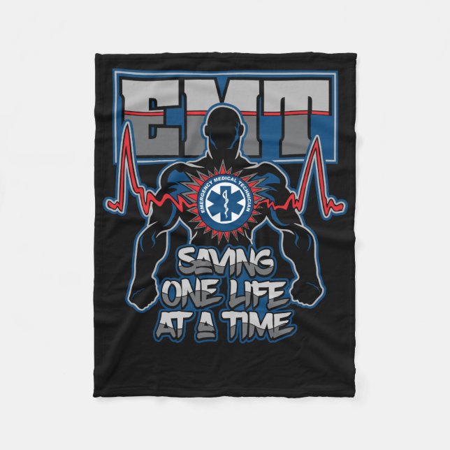 EMT Saving One Live at a Time Fleece Blanket (Front)