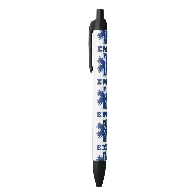 EMT Star of Life Black Ink Pen (Top (Vertical))