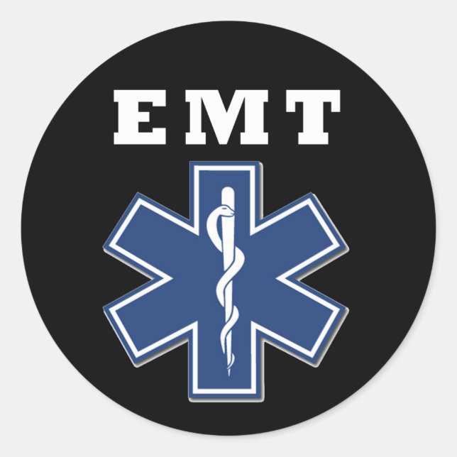 EMT Star of Life Classic Round Sticker (Front)