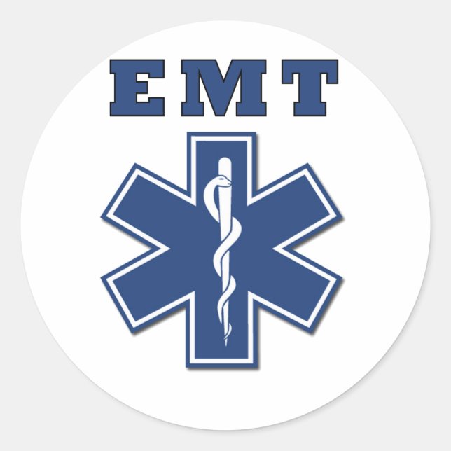 EMT Star of Life Classic Round Sticker (Front)
