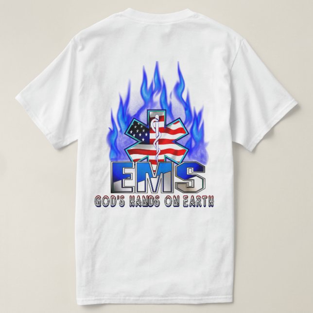 EMT Star Of Life Customisable T-Shirt (Design Back)