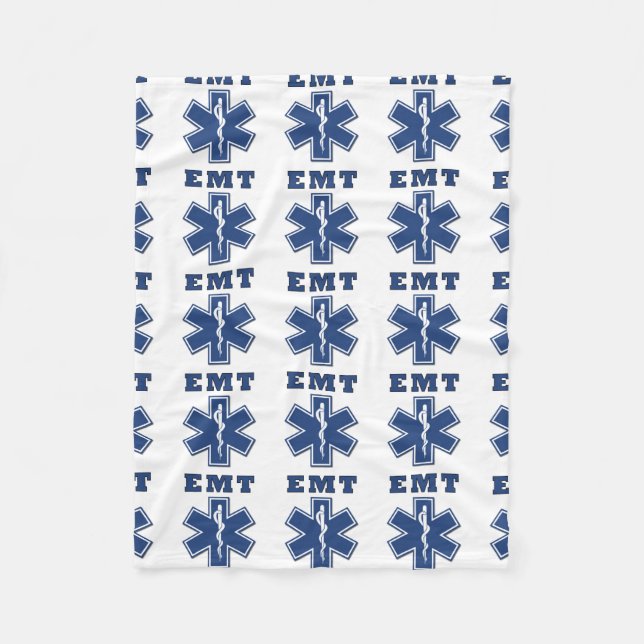 EMT Star of Life Fleece Blanket (Front)