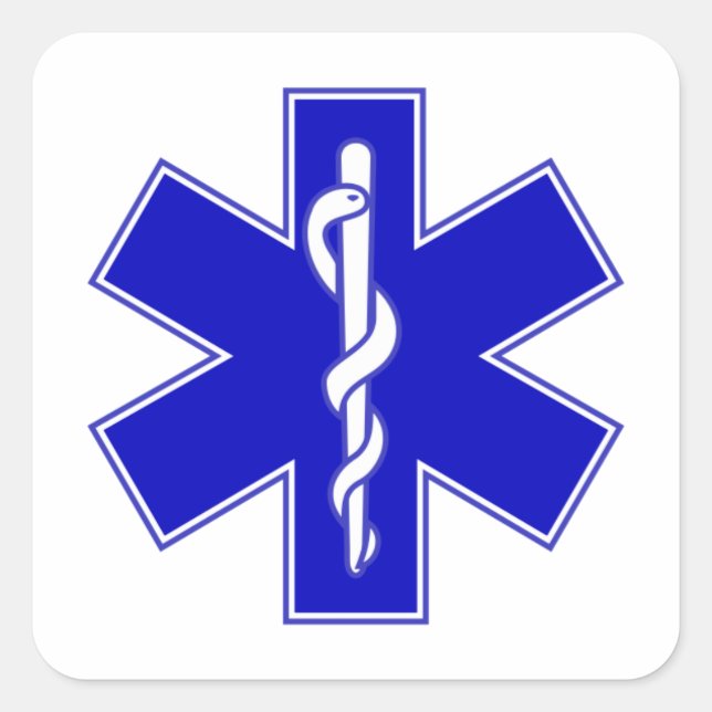 EMT Star of Life Square Sticker (Front)