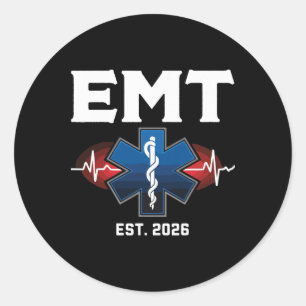 Emt Student Graduation 2026 Emt Est. 2026 Classic Round Sticker