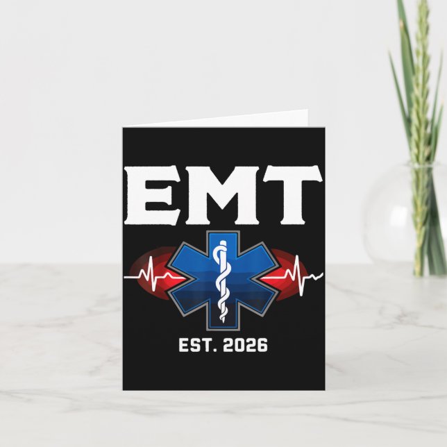 Emt Student Graduation Emt Est Design Card (Front)