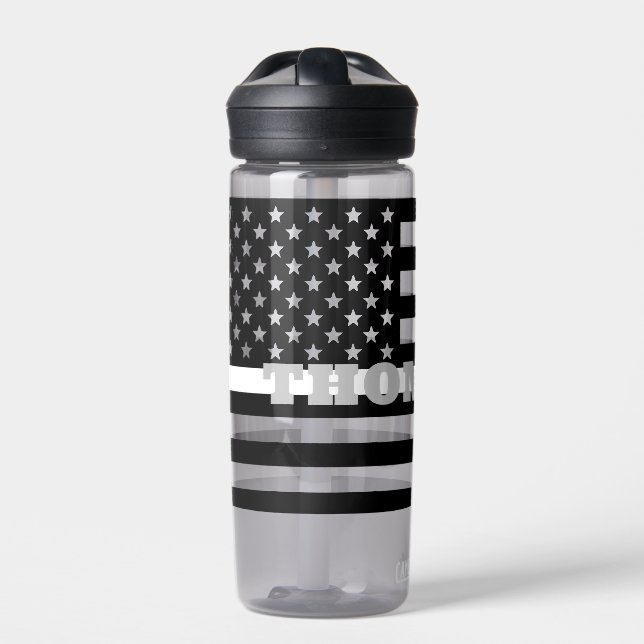 EMT Thin White Line Water Bottle (Front)
