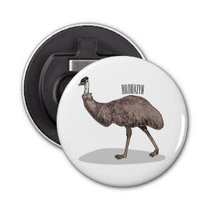 Emu bird cartoon illustration  bottle opener