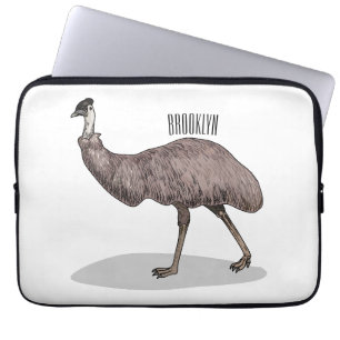Emu bird cartoon illustration  laptop sleeve