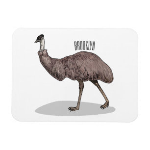 Emu bird cartoon illustration  magnet