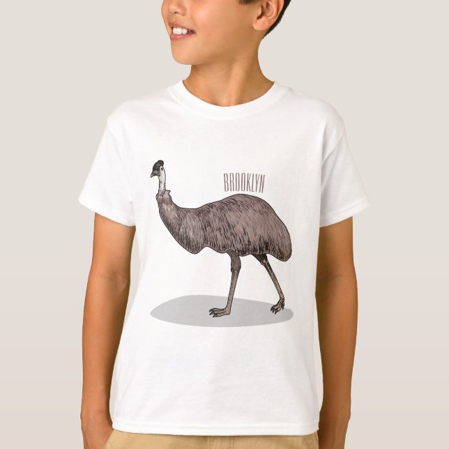 Emu bird cartoon illustration  T-Shirt (Front)