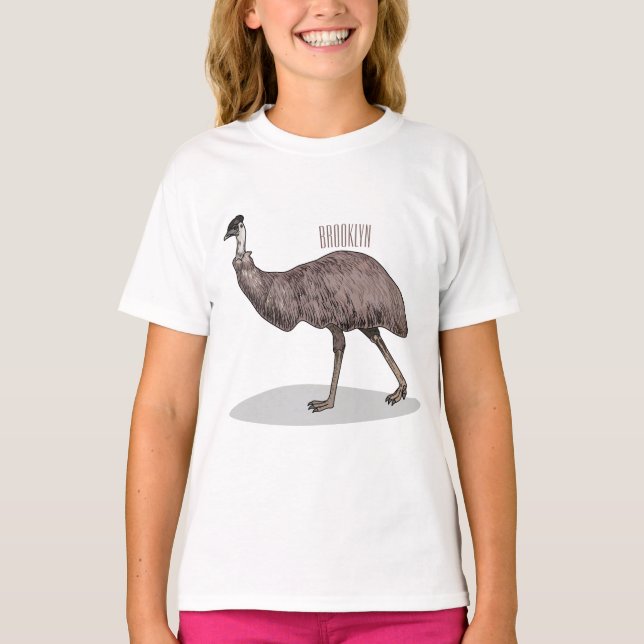 Emu bird cartoon illustration  T-Shirt (Front)
