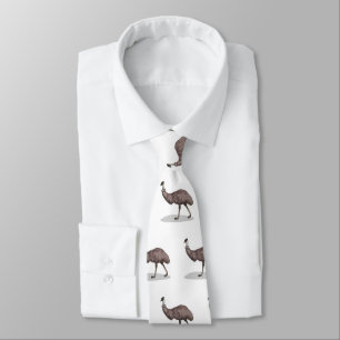 Emu bird cartoon illustration  tie