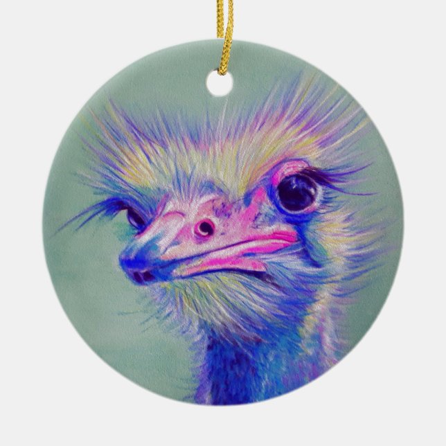 Emu bird ceramic tree decoration (Front)