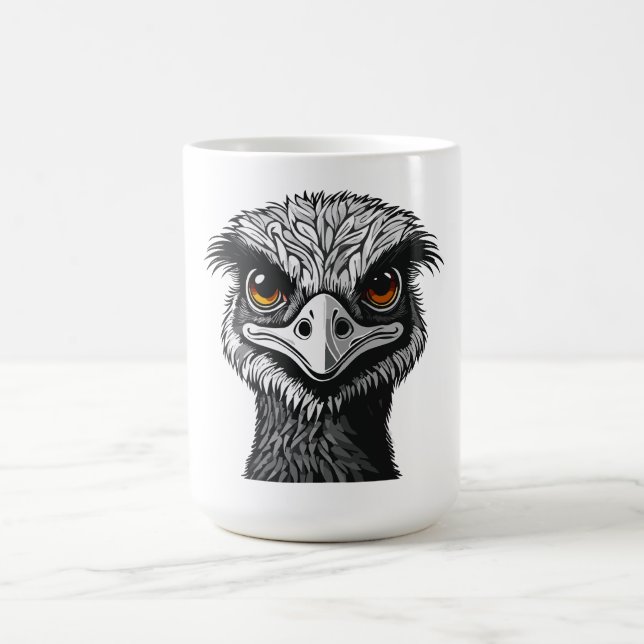 Emu bird head coffee mug (Center)
