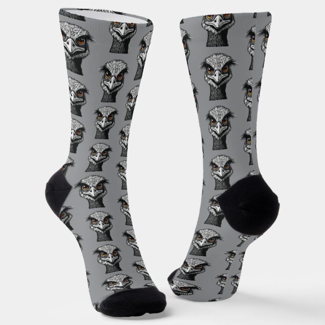 Emu bird head socks (Angled)