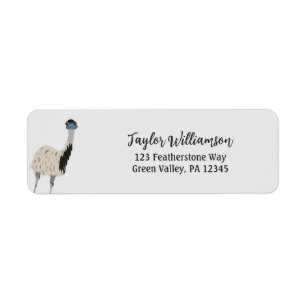 Emu Bird Lovers Return Address Label