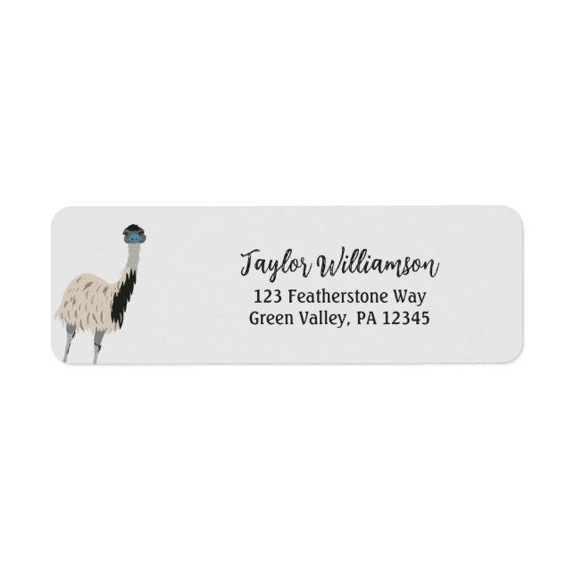 Emu Bird Lovers Return Address Label (Front)