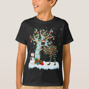 Emu Bird Xmas Element Tree Lighting Emu Christmas T-Shirt