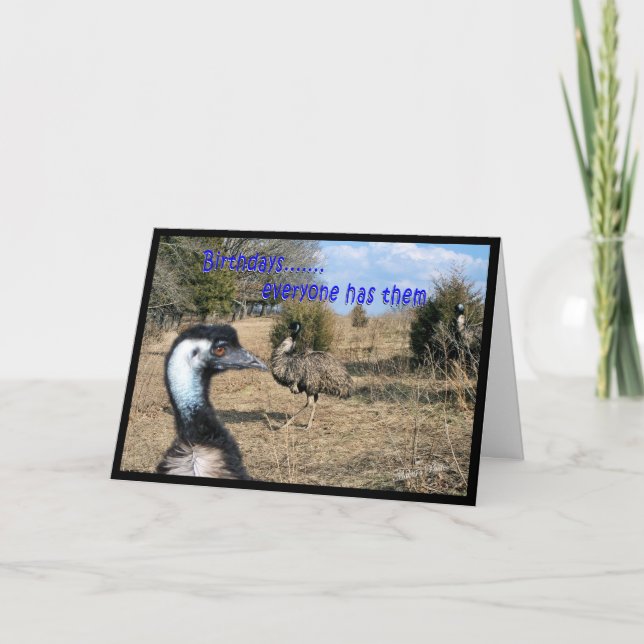 Emu Birthday card-customise Card (Front)