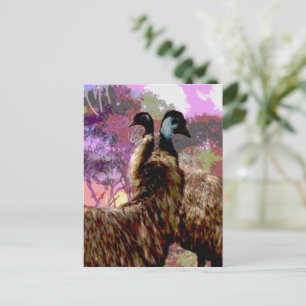 Emu Courtship Watercolour, Postcard