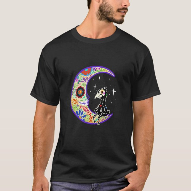 Emu Dia De Los Muertos Skeleton Sugar Skull T-Shirt (Front)