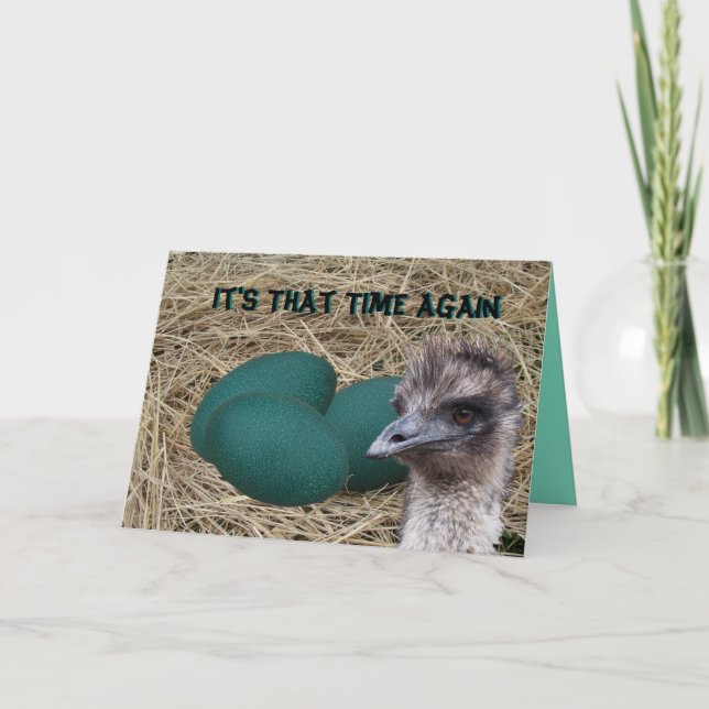 Emu & Eggs-customise any occasion Card (Front)