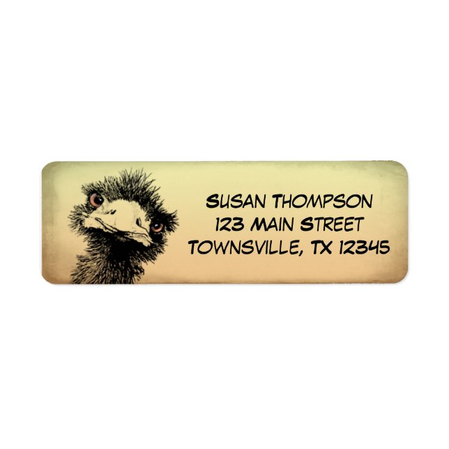 Emu Return Address Label (Front)
