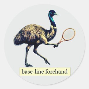 Emu Tennis Player - Base-Line Forehand Classic Round Sticker
