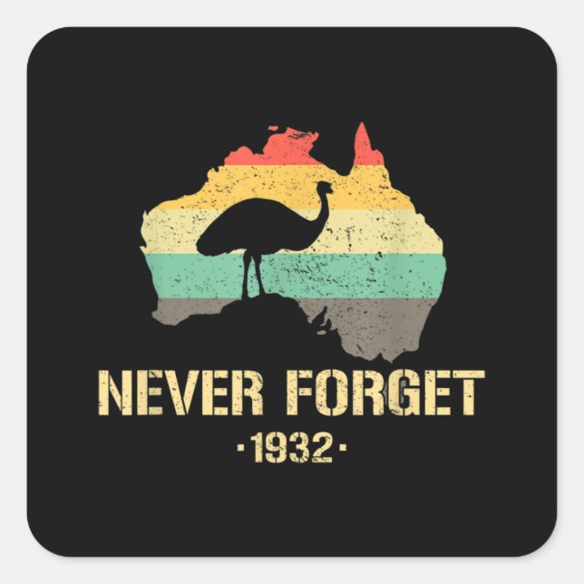 Emu War 1932 Funny Australia History Square Sticker (Front)
