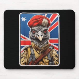 Emu War Hero Design - Emu In Military Uniform Mouse Pad