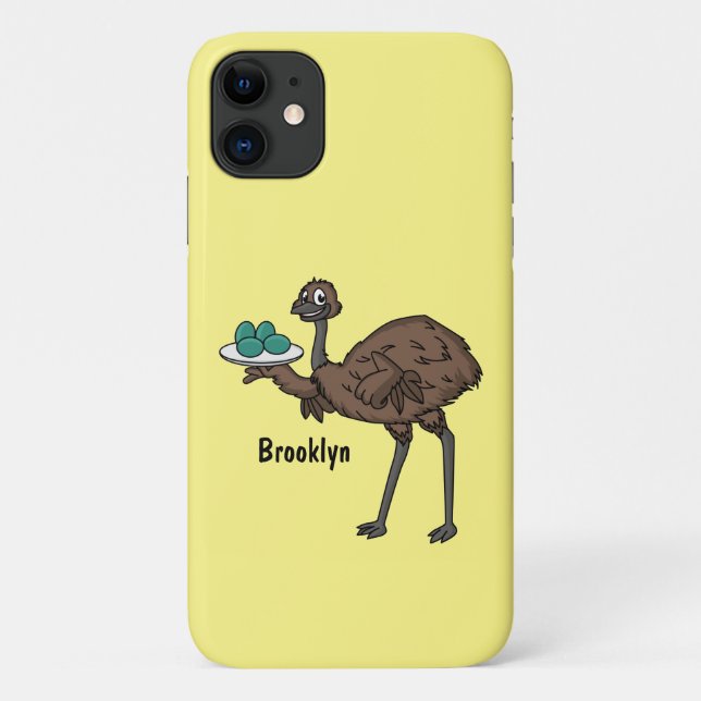 Emu with eggs cartoon illustration Case-Mate iPhone case (Back)