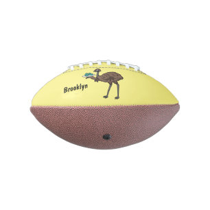 Emu with eggs cartoon illustration football