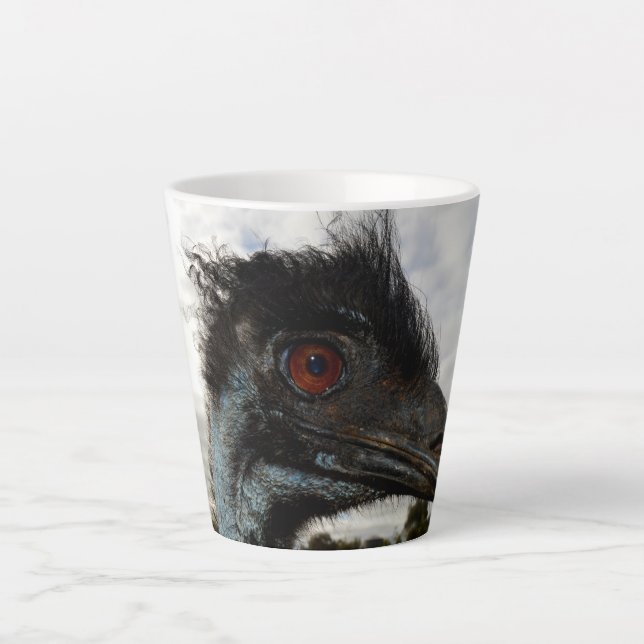 Emu With Twinkling Eyes, Latte Mug (Front)