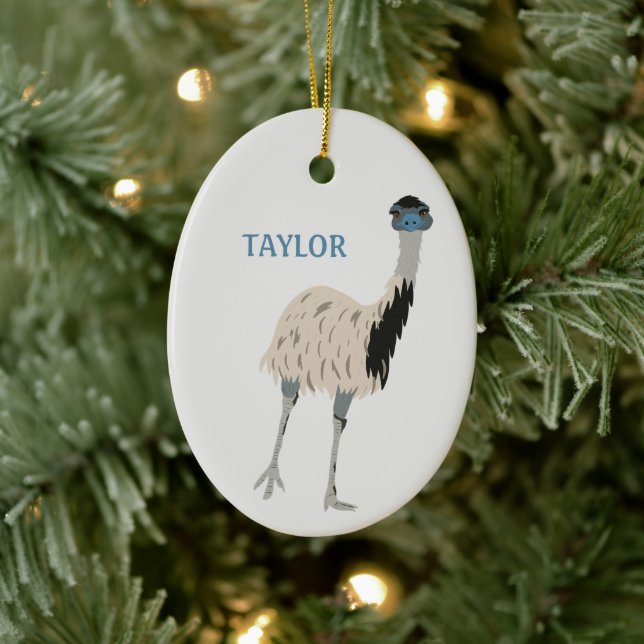 Emus Bird Lovers Personalised Ceramic Ornament (Tree)