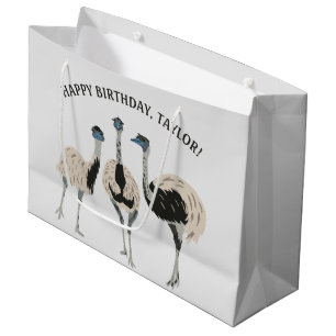 Emus Bird Lovers Personalised Large Gift Bag