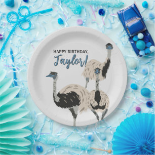 Emus Bird Lovers Personalised Party Paper Plate