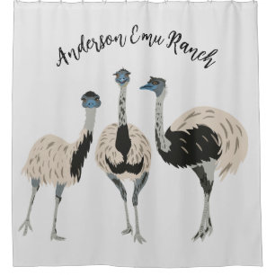 Emus Bird Lovers Personalised Shower Curtain