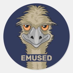 Emused Funny Emu Pun Classic Round Sticker