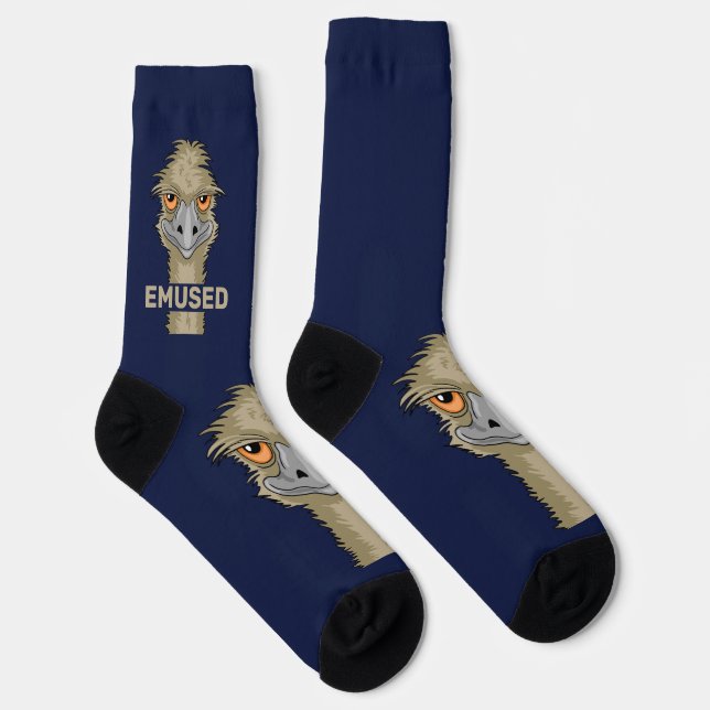 Emused Funny Emu Pun Socks (Right)