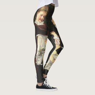 En Ammes Besøg - Bertha Wegmann Fine Art  Leggings