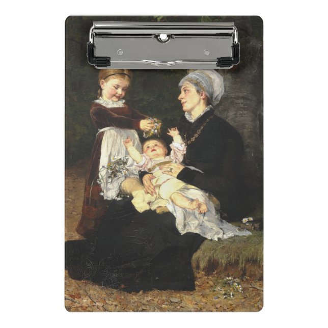 En Ammes Besøg - Bertha Wegmann Fine Art Mini Clipboard (Front)