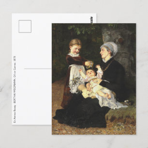 En Ammes Besøg - Bertha Wegmann Fine Art Postcard