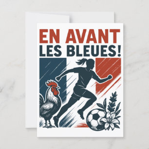 En Avant Les Bleues – French Women’s Soccer team Postcard