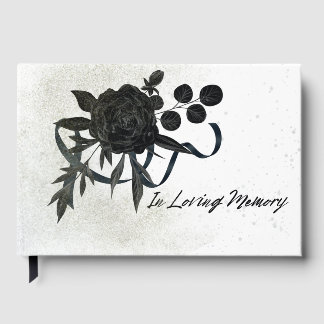 EN | In Loving Memory - Black Rose Guest Book